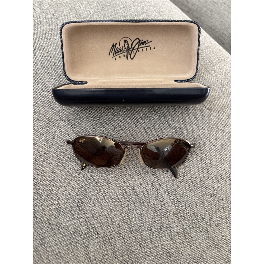 MAUI JIM FLEXON MJ-302-23 DGM BROWNISH POLARIZED SLEEK METAL WRAP SUNGLASSES